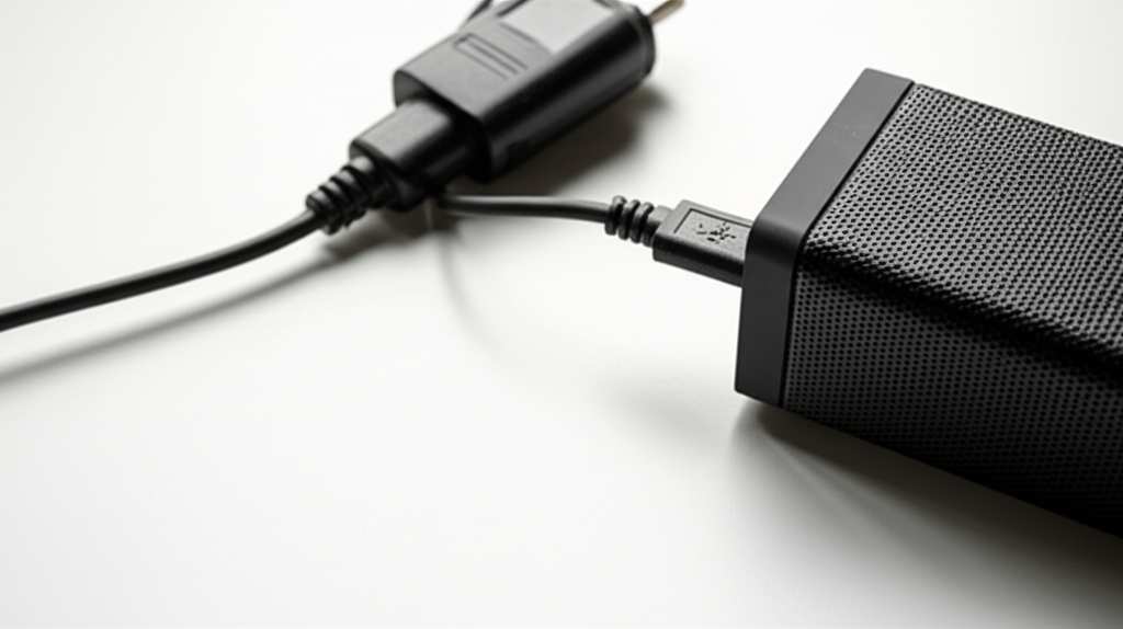 Generate a high-quality, relevant image prompt for an article about: How To Charge Bluetooth Speaker