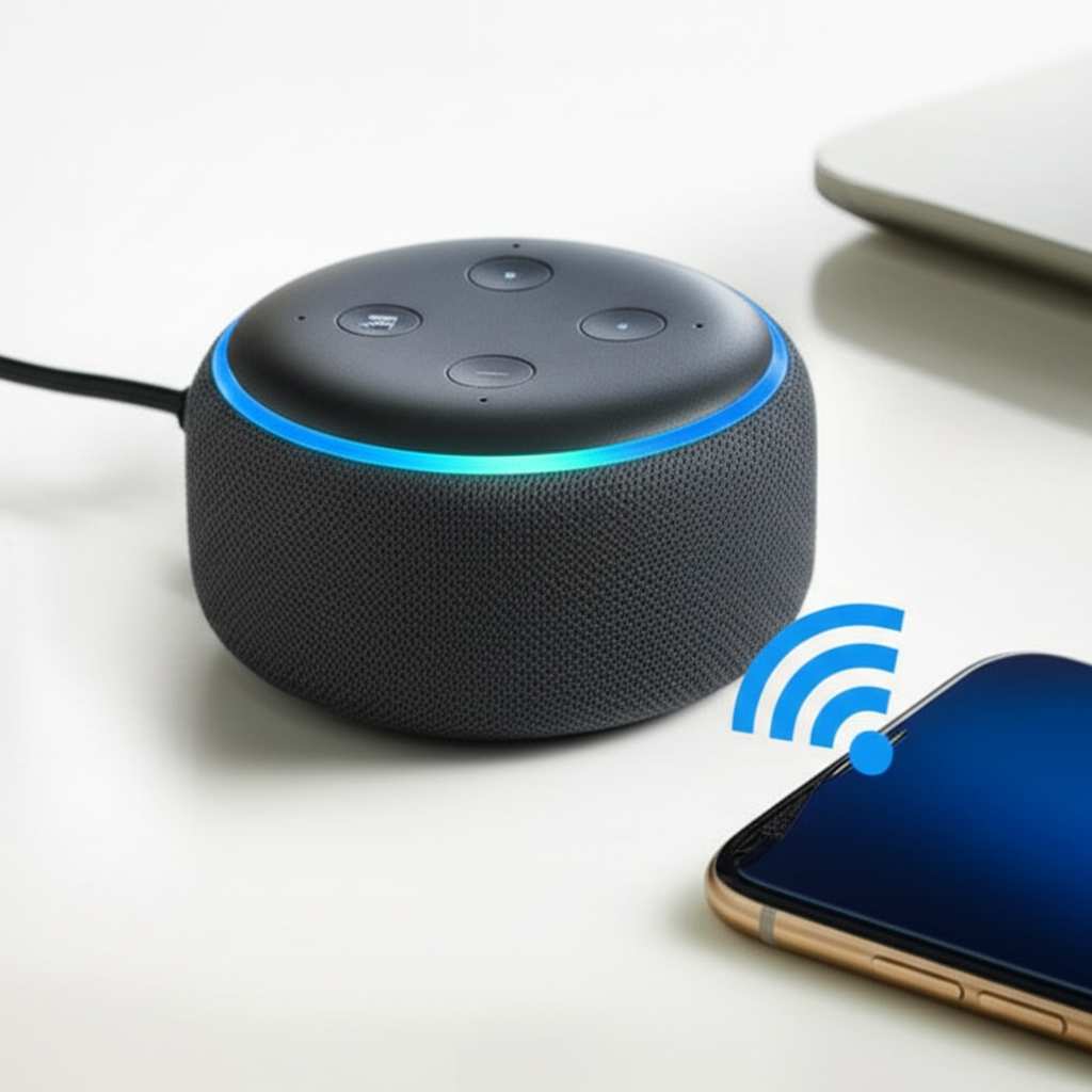Generate a high-quality, relevant image prompt for an article about: How To Use Echo Dot As Bluetoot