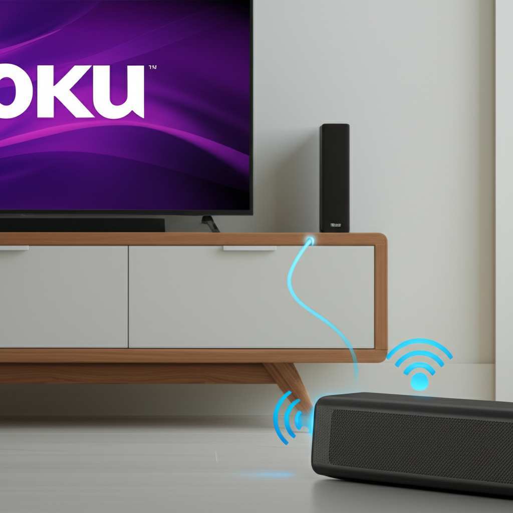 Generate a high-quality, relevant image prompt for an article about: Roku TV: Effortless Bluetooth S