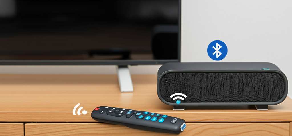 Generate a high-quality, relevant image prompt for an article about: Bluetooth Speaker To Roku TV: E