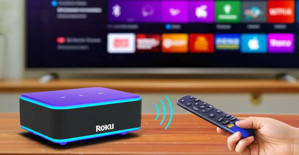 Generate a high-quality, relevant image prompt for an article about: Bluetooth Speaker To Roku TV: E