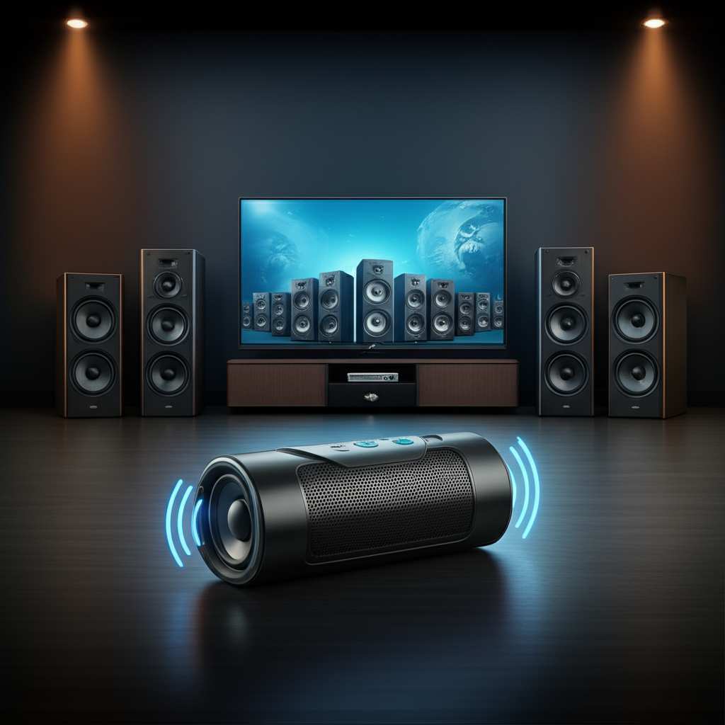 Generate a high-quality, relevant image prompt for an article about: Can Bluetooth Speakers Replace