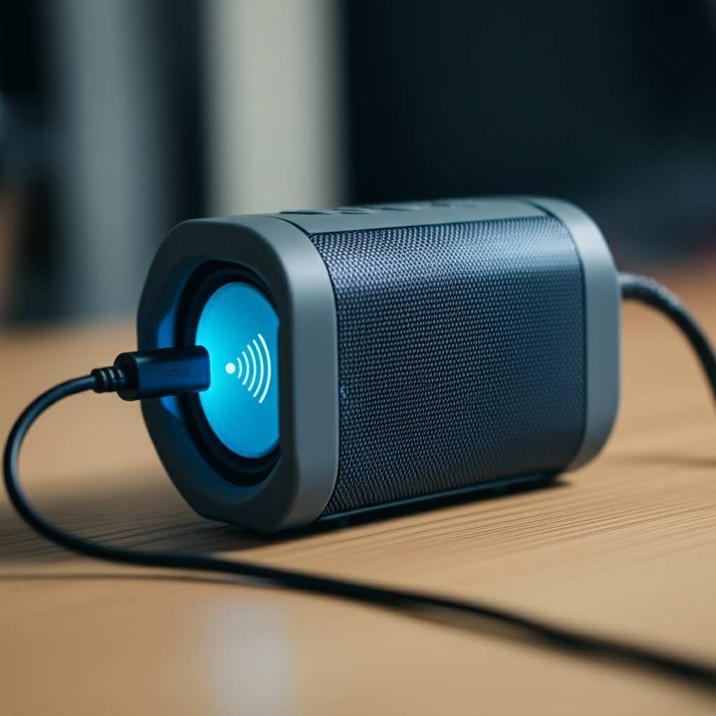 Generate a high-quality, relevant image prompt for an article about: Can Bluetooth Speakers Work Whi