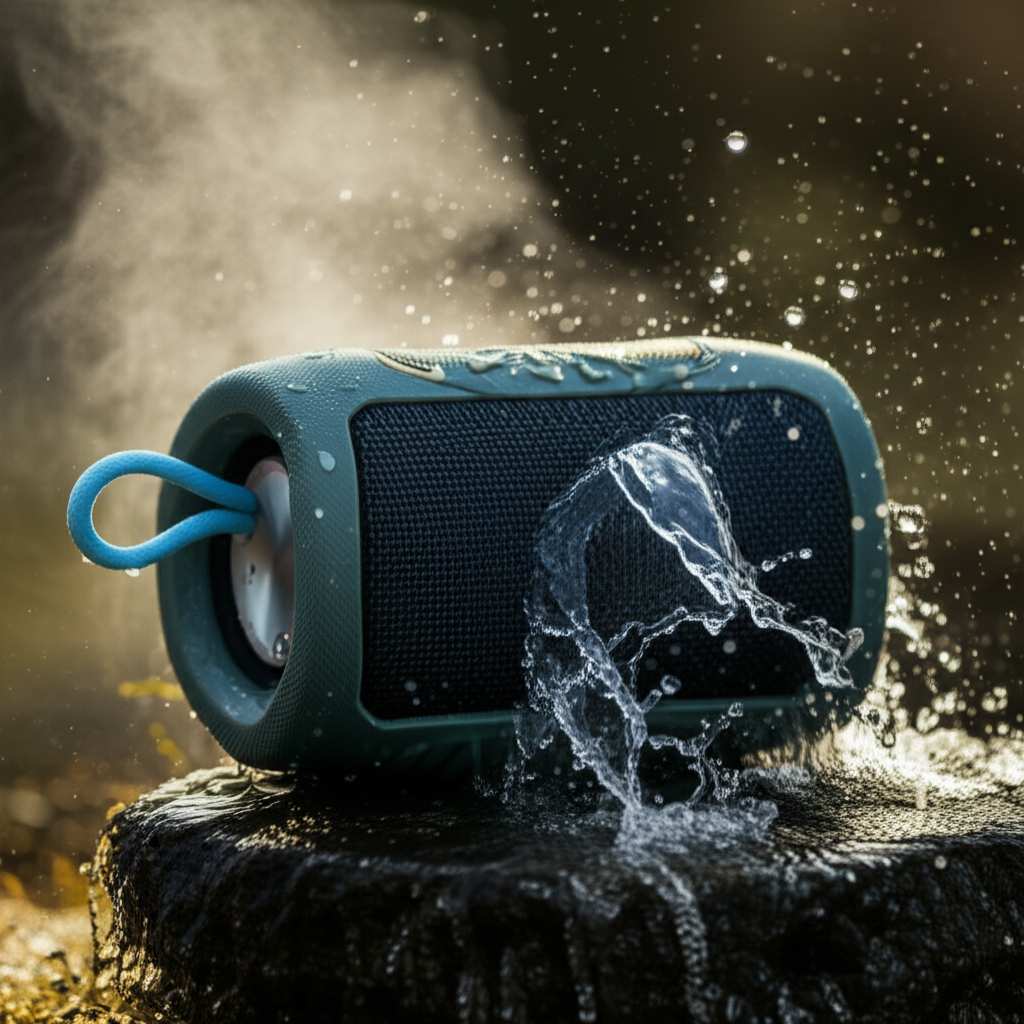 Generate a high-quality, relevant image prompt for an article about: Can Bluetooth Speakers Survive