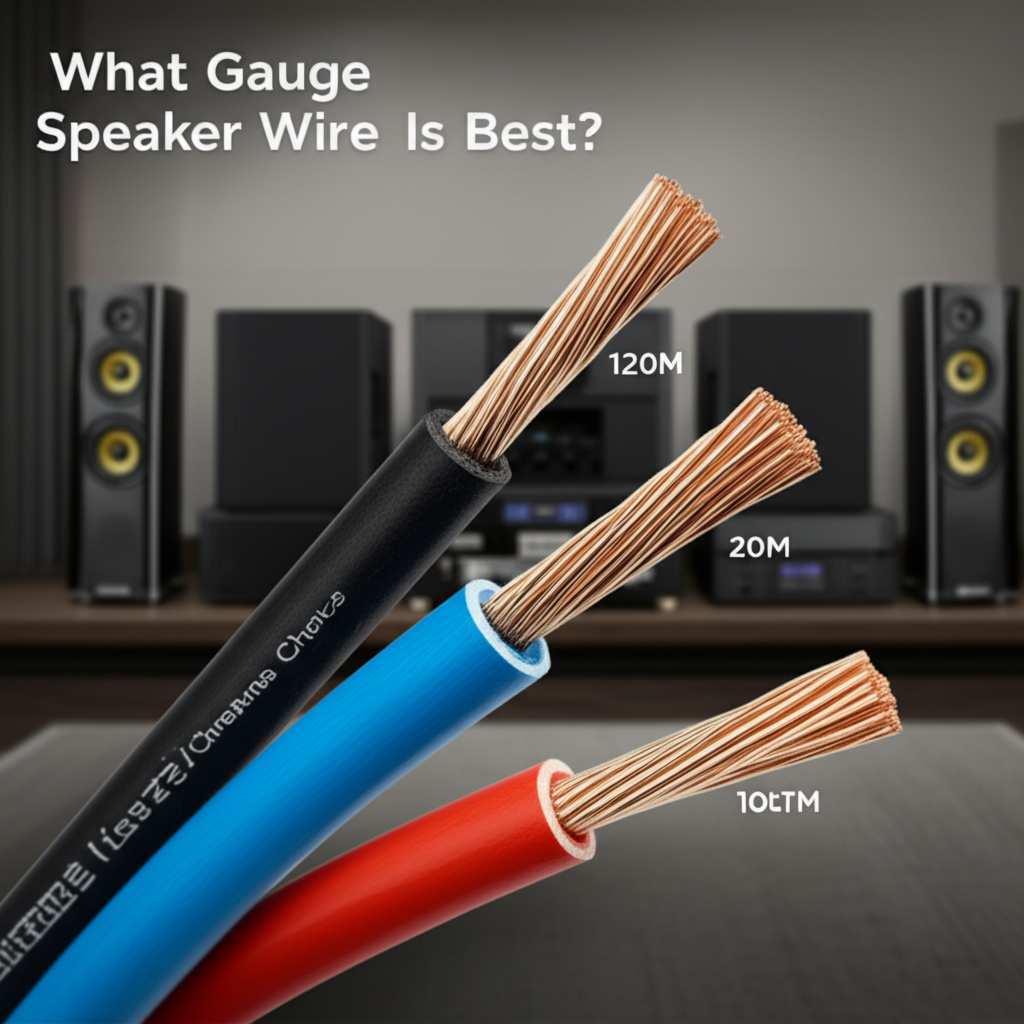Generate a high-quality, relevant image prompt for an article about: What Gauge Speaker Wire Is Best