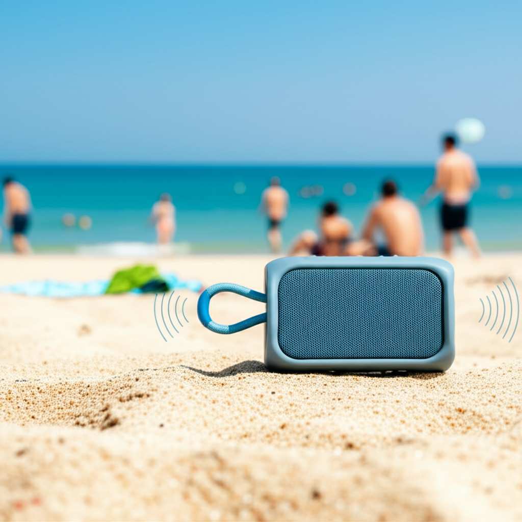 Generate a high-quality, relevant image prompt for an article about: Which Portable Bluetooth Speake