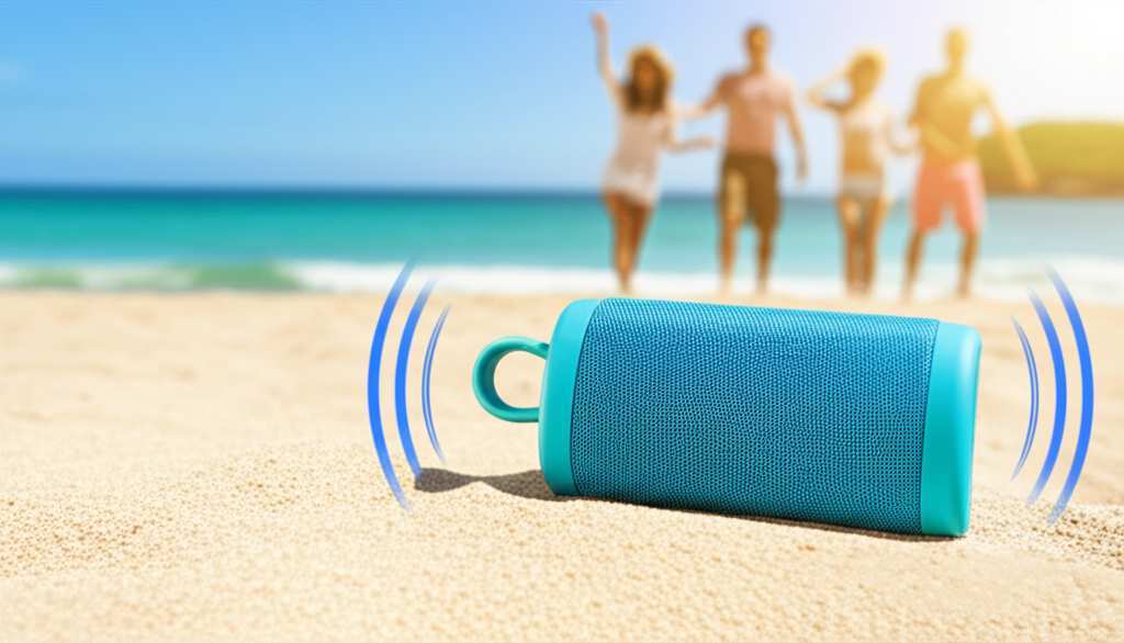 Generate a high-quality, relevant image prompt for an article about: Which Portable Bluetooth Speake