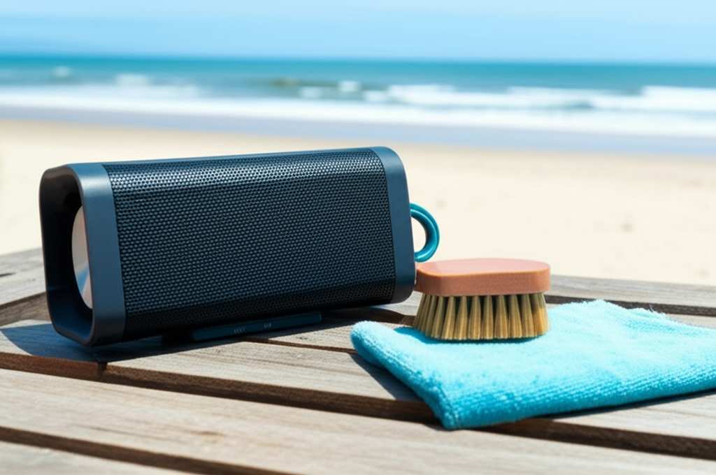 Generate a high-quality, relevant image prompt for an article about: How to Clean Bluetooth Speaker