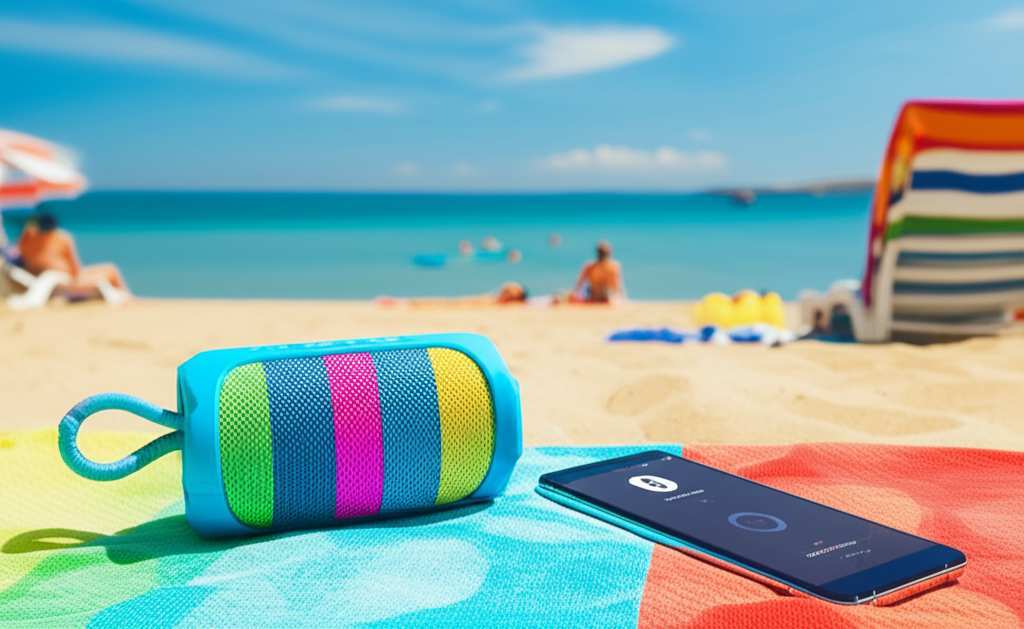 Generate a high-quality, relevant image prompt for an article about: How to Sync Beach Bluetooth Spe
