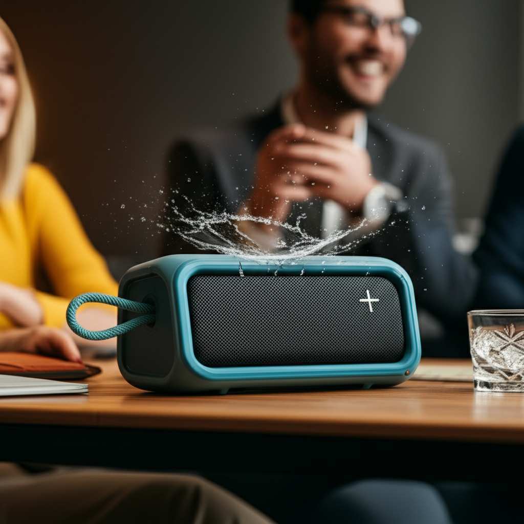 Generate a high-quality, relevant image prompt for an article about: Are Waterproof Bluetooth Speake