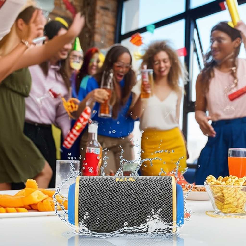 Generate a high-quality, relevant image prompt for an article about: Are Waterproof Bluetooth Speake