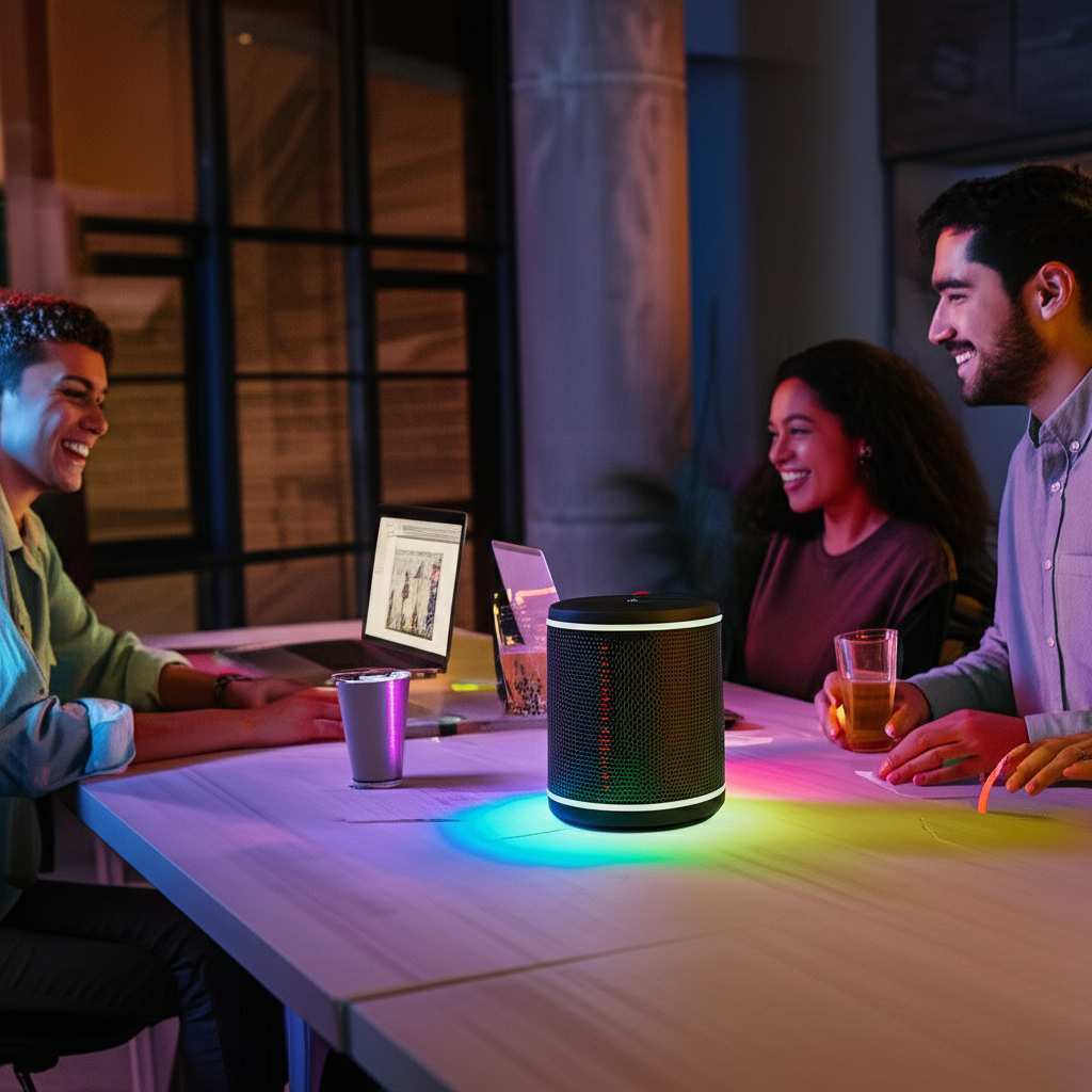 Generate a high-quality, relevant image prompt for an article about: How To Sync Lighting With Bluet