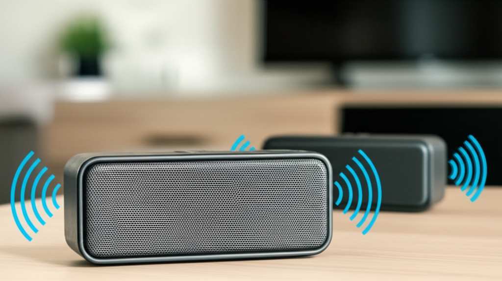 Generate a high-quality, relevant image prompt for an article about: How To Connect Two Bluetooth Sp