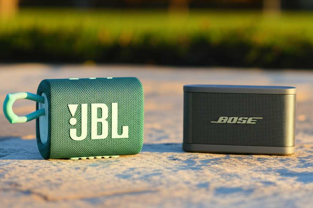 Generate a high-quality, relevant image prompt for an article about: Is JBL Or Bose Better For Porta