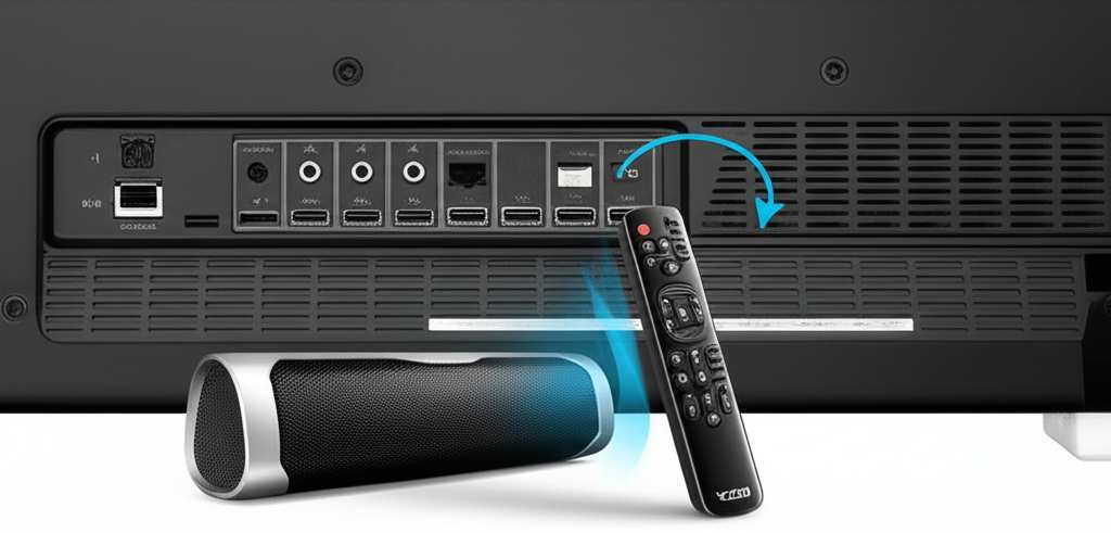 Generate a high-quality, relevant image prompt for an article about: How to Connect Vizio TV to Blue