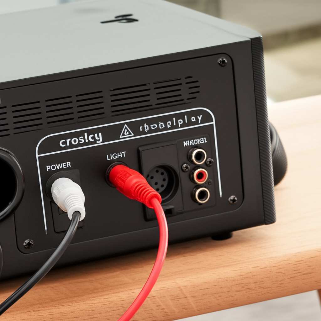 Generate a high-quality, relevant image prompt for an article about: How To Connect Crosley Record P