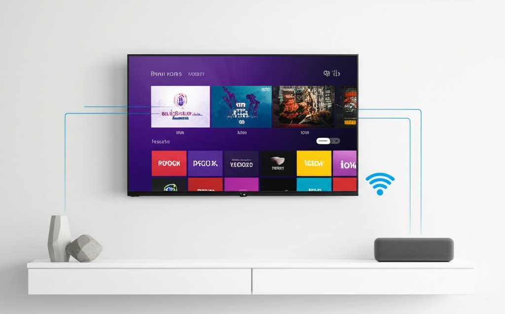 Generate a high-quality, relevant image prompt for an article about: Can A Roku TV Connect To A Blue