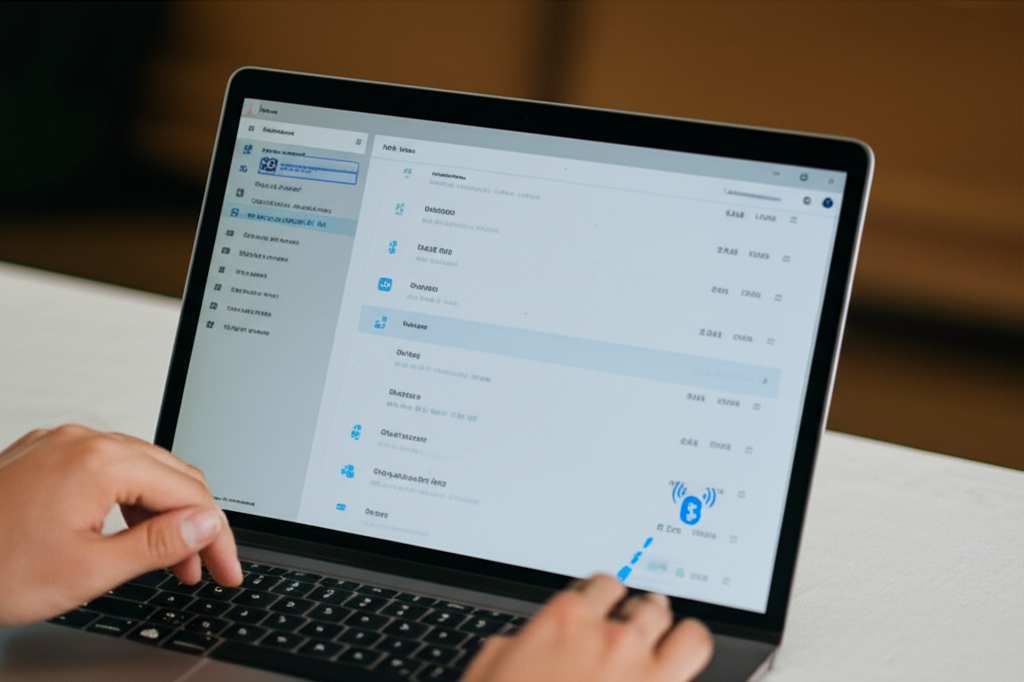 Generate a high-quality, relevant image prompt for an article about: How to Connect Computer to Blue