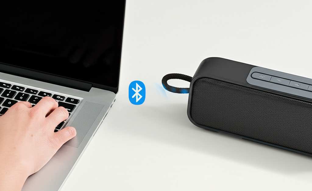 Generate a high-quality, relevant image prompt for an article about: How to Connect Computer to Blue