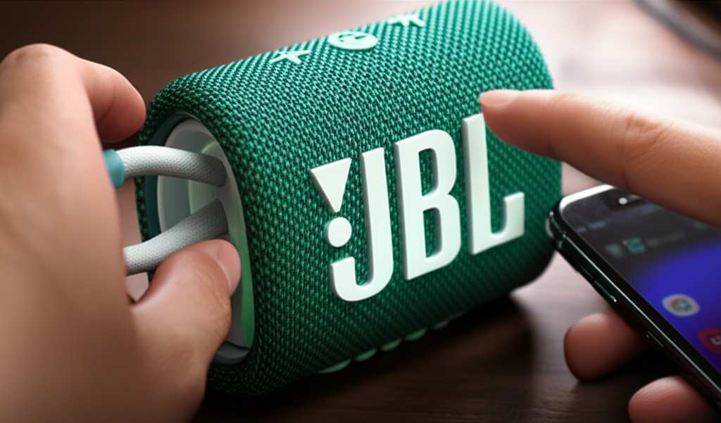 Generate a high-quality, relevant image prompt for an article about: How to Bluetooth JBL Speaker: A