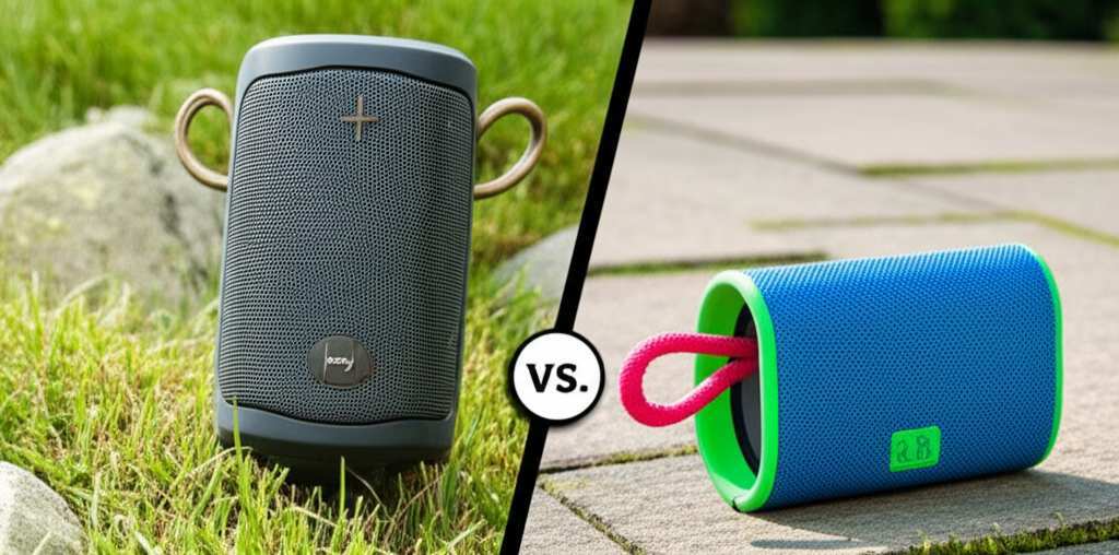 Generate a high-quality, relevant image prompt for an article about: Are Garden Bluetooth Speakers B