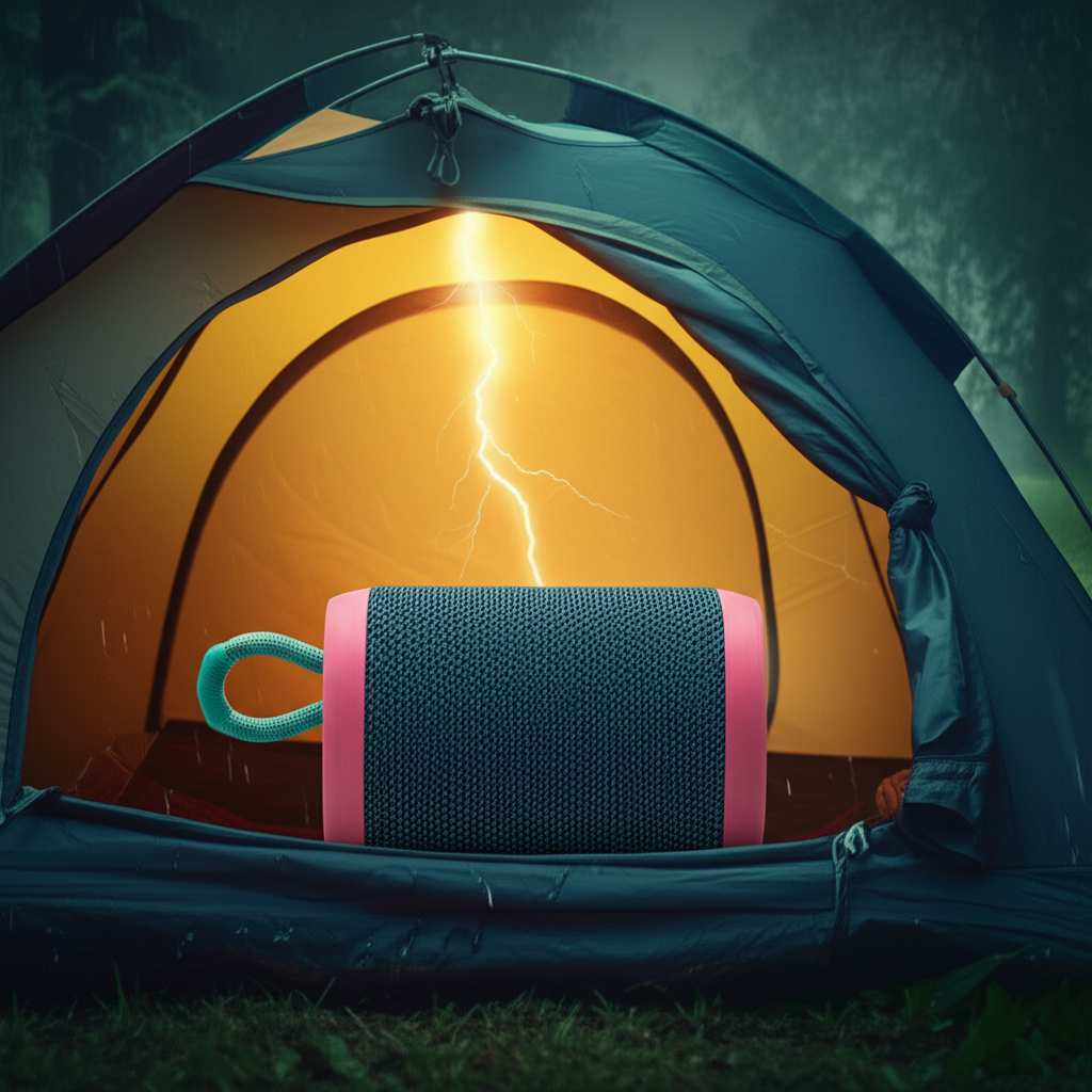 Generate a high-quality, relevant image prompt for an article about: Are Waterproof Portable Speaker