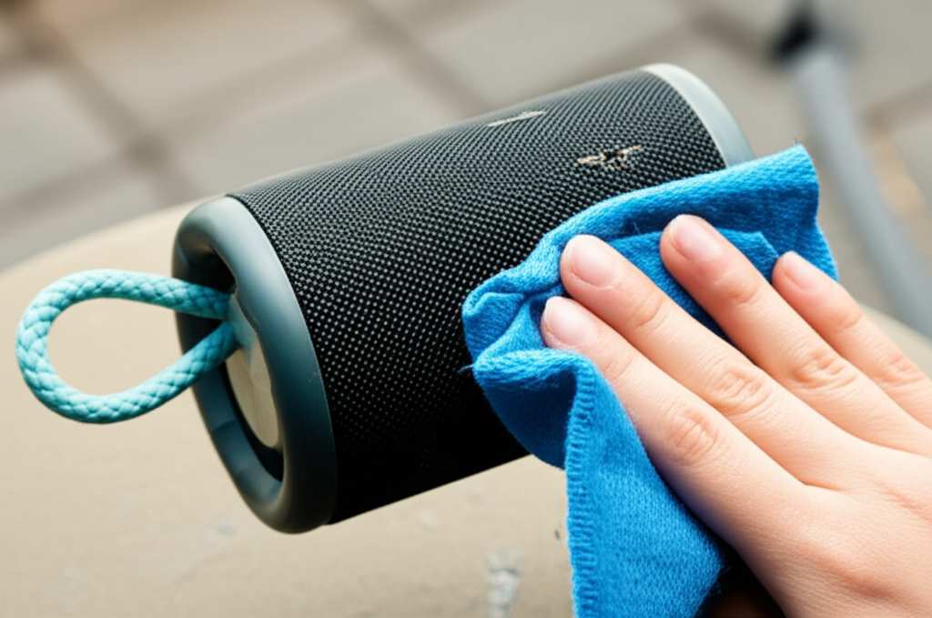 Generate a high-quality, relevant image prompt for an article about: How to Clean Outdoor Bluetooth