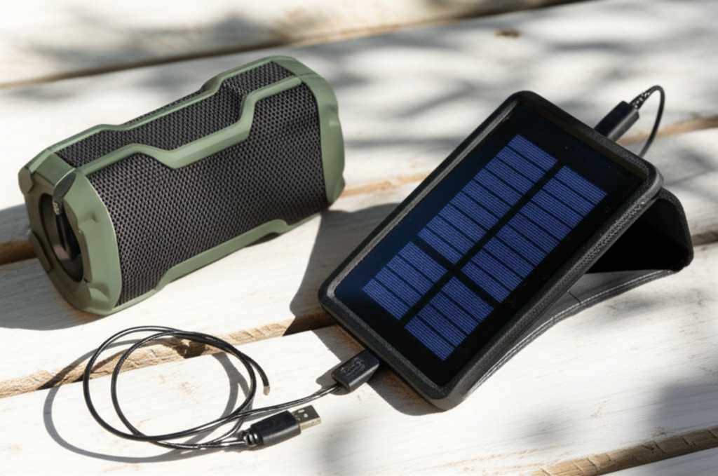 Generate a high-quality, relevant image prompt for an article about: How To Charge Bluetooth Speaker