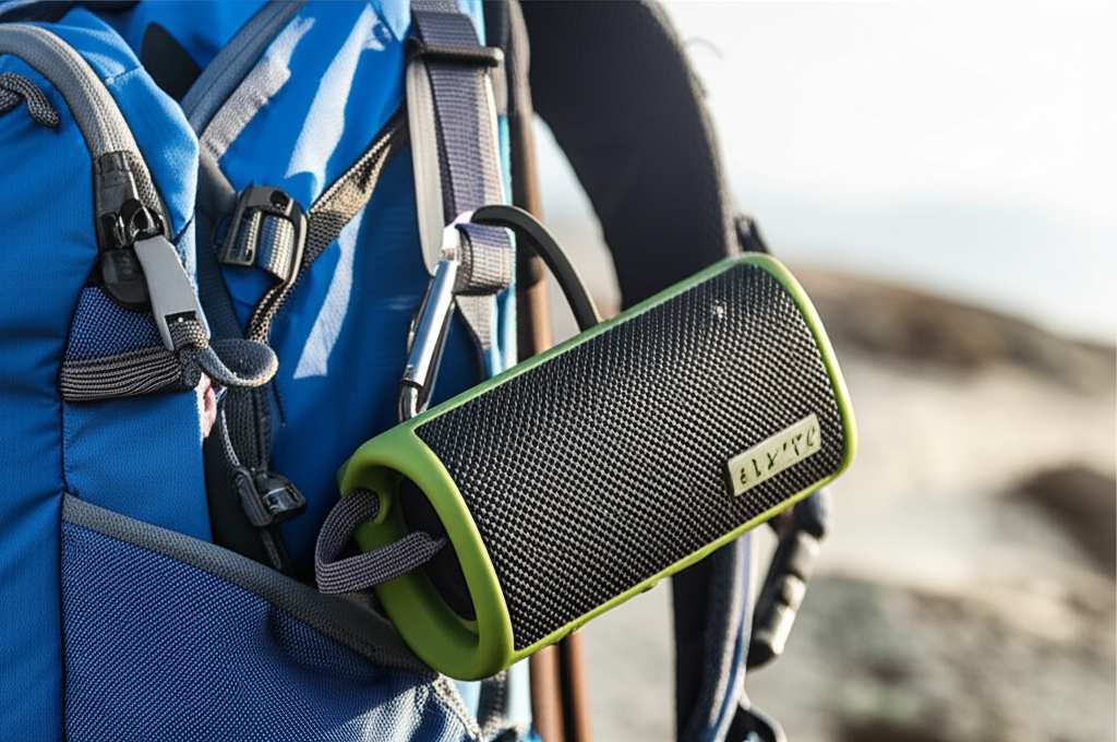 Generate a high-quality, relevant image prompt for an article about: How to Attach Bluetooth Speaker