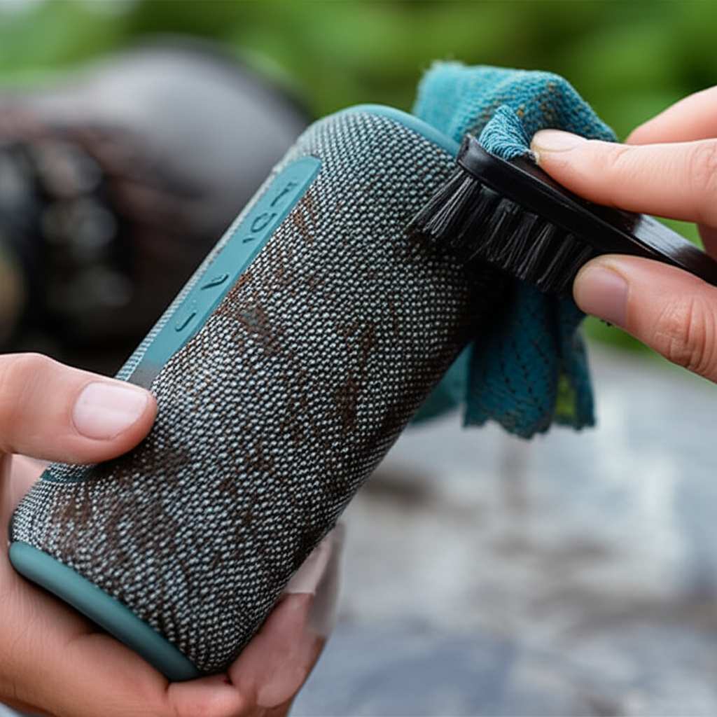 Generate a high-quality, relevant image prompt for an article about: How To Clean Hiking Bluetooth S