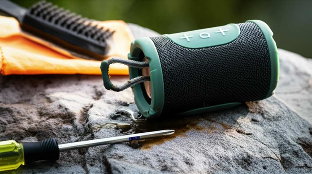 Generate a high-quality, relevant image prompt for an article about: How To Clean Hiking Bluetooth S