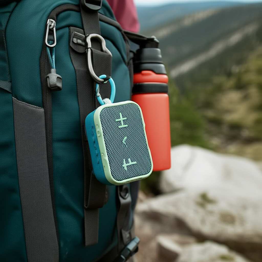 Generate a high-quality, relevant image prompt for an article about: How to Attach Bluetooth Speaker