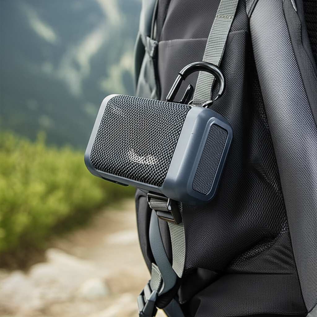 Generate a high-quality, relevant image prompt for an article about: How to Attach Bluetooth Speaker