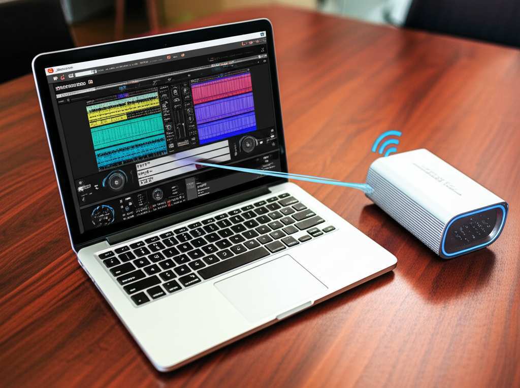 Generate a high-quality, relevant image prompt for an article about: How to Connect Serato to Blueto
