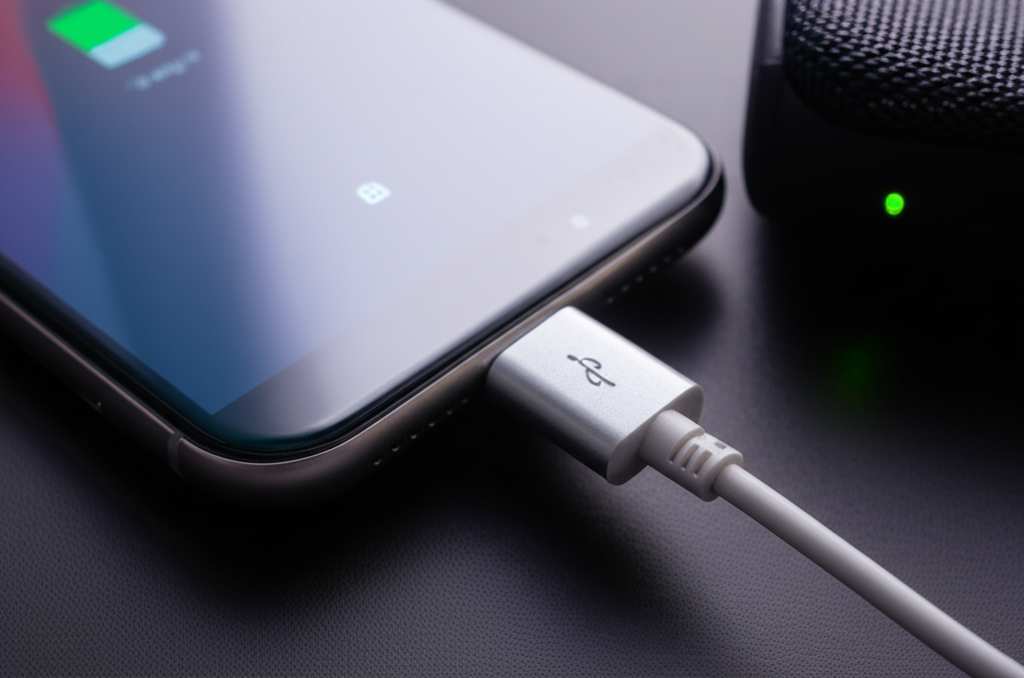 Generate a high-quality, relevant image prompt for an article about: How To Charge Bluetooth Speaker