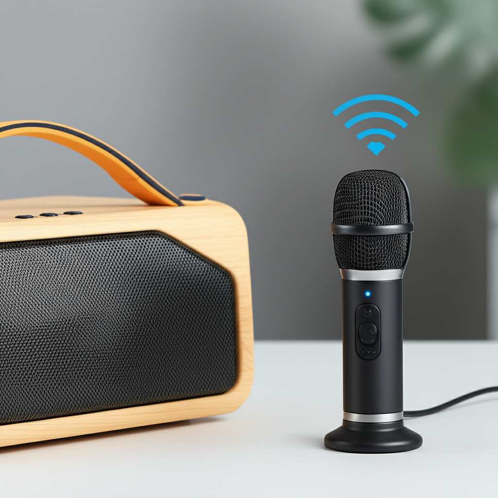 Generate a high-quality, relevant image prompt for an article about: How to Connect Bluetooth Microp