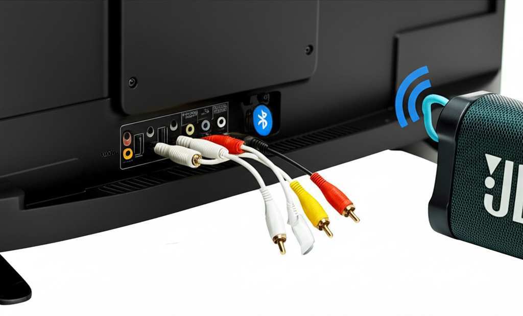 Generate a high-quality, relevant image prompt for an article about: How to Connect JBL Speaker to T