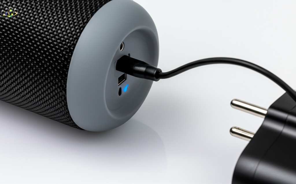 Generate a high-quality, relevant image prompt for an article about: How To Charge A Bluetooth Speak
