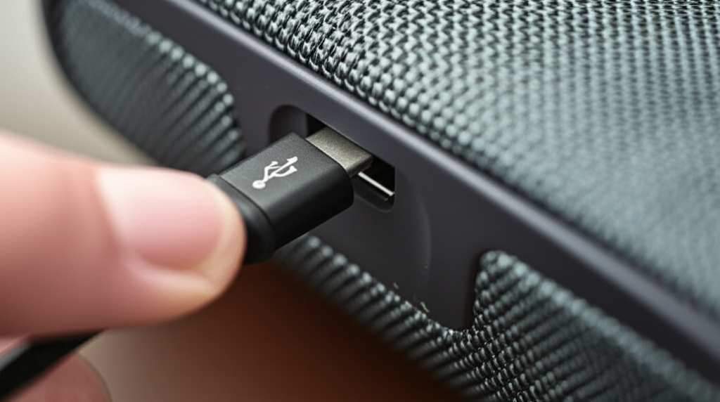 Generate a high-quality, relevant image prompt for an article about: How To Charge A Bluetooth Speak