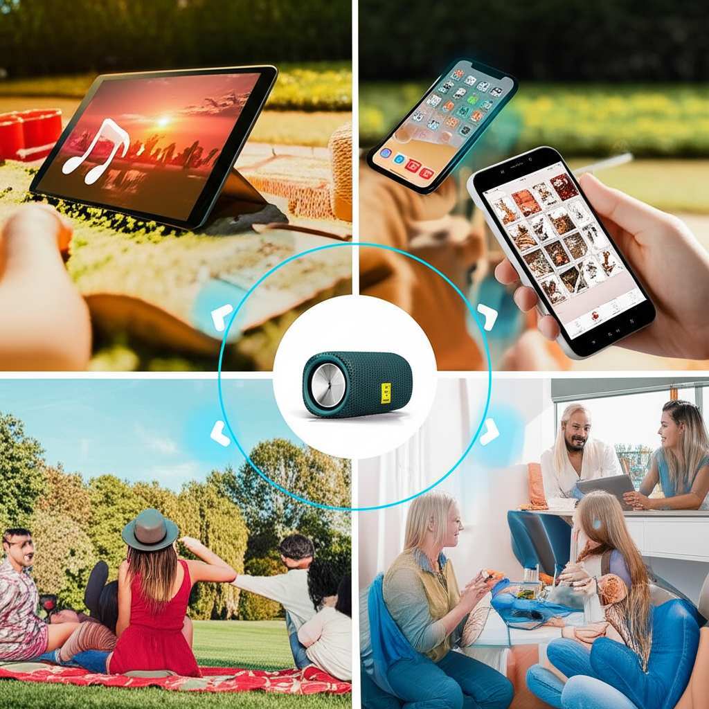 Generate a high-quality, relevant image prompt for an article about: What Is A Bluetooth Speaker Use