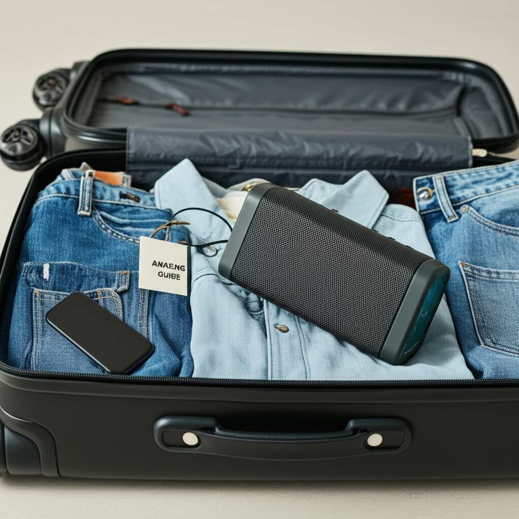 Generate a high-quality, relevant image prompt for an article about: Can You Pack A Bluetooth Speake