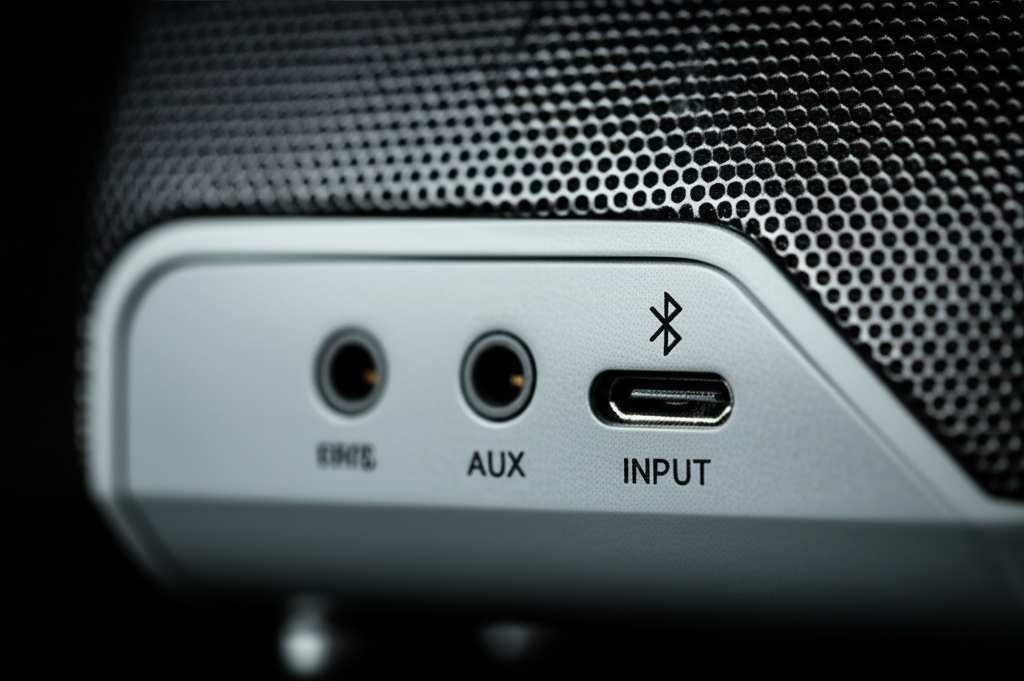 Generate a high-quality, relevant image prompt for an article about: What Is Aux In Bluetooth Speake
