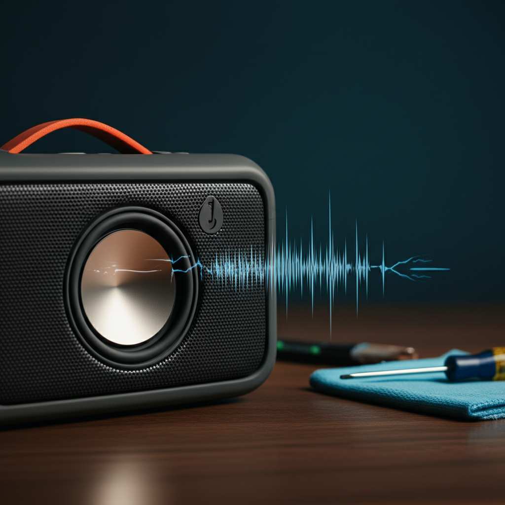 Generate a high-quality, relevant image prompt for an article about: Why Is My Bluetooth Speaker Cra