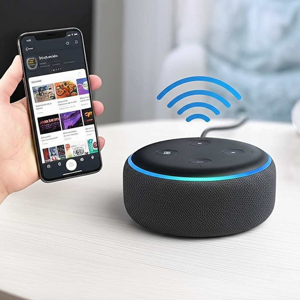 Generate a high-quality, relevant image prompt for an article about: Can I Use Amazon Echo As Blueto