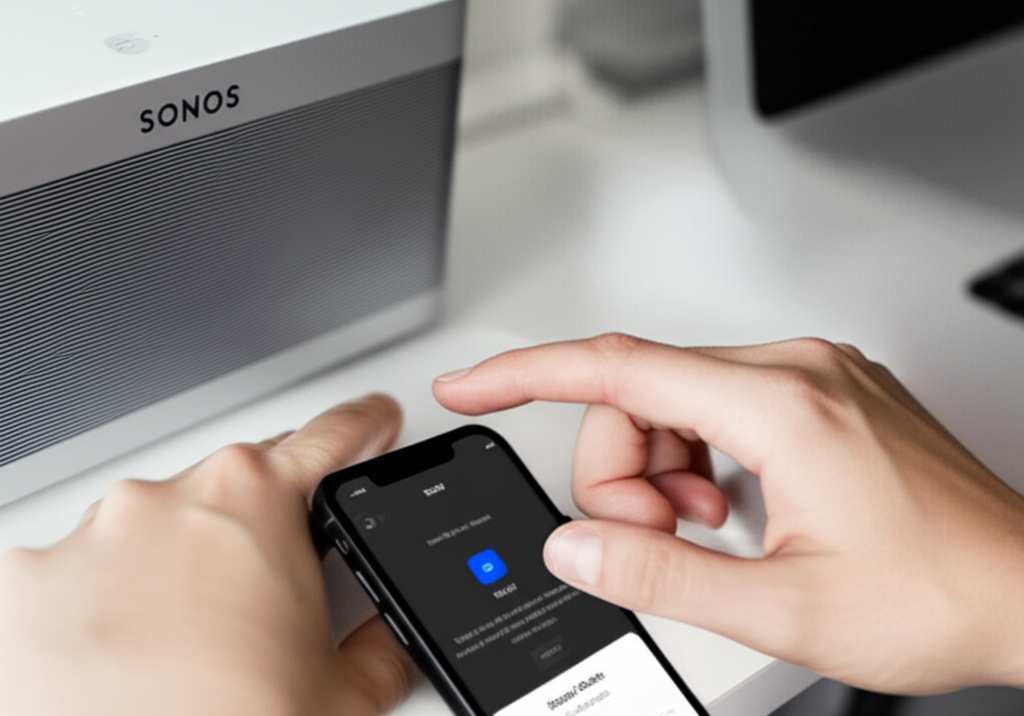 Generate a high-quality, relevant image prompt for an article about: How To Connect Sonos Speaker Bl