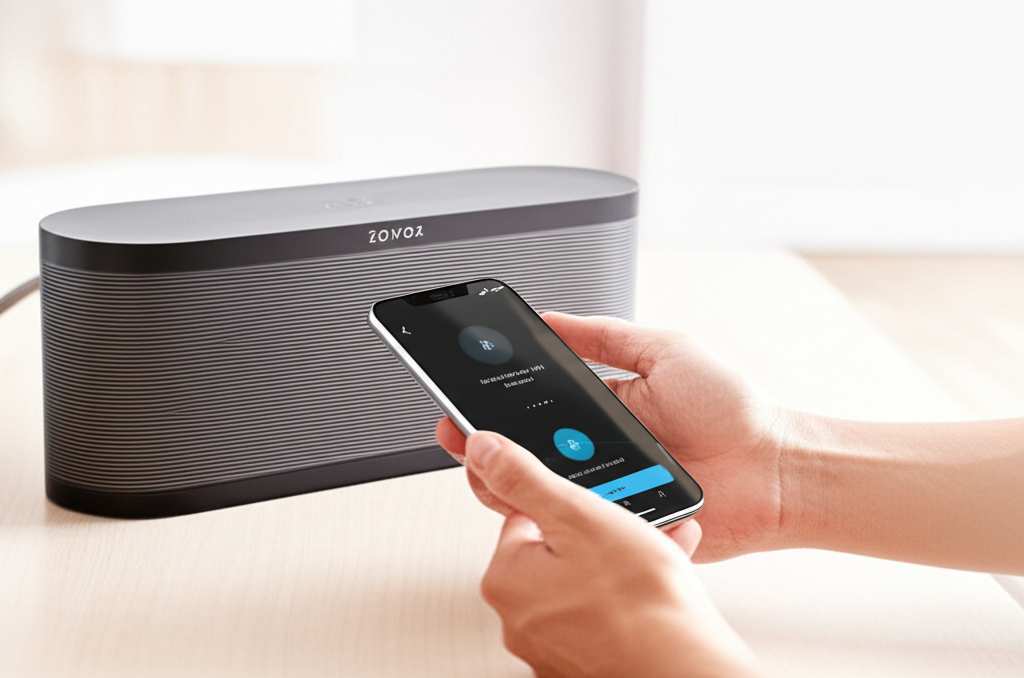 Generate a high-quality, relevant image prompt for an article about: How To Connect Sonos Speaker To