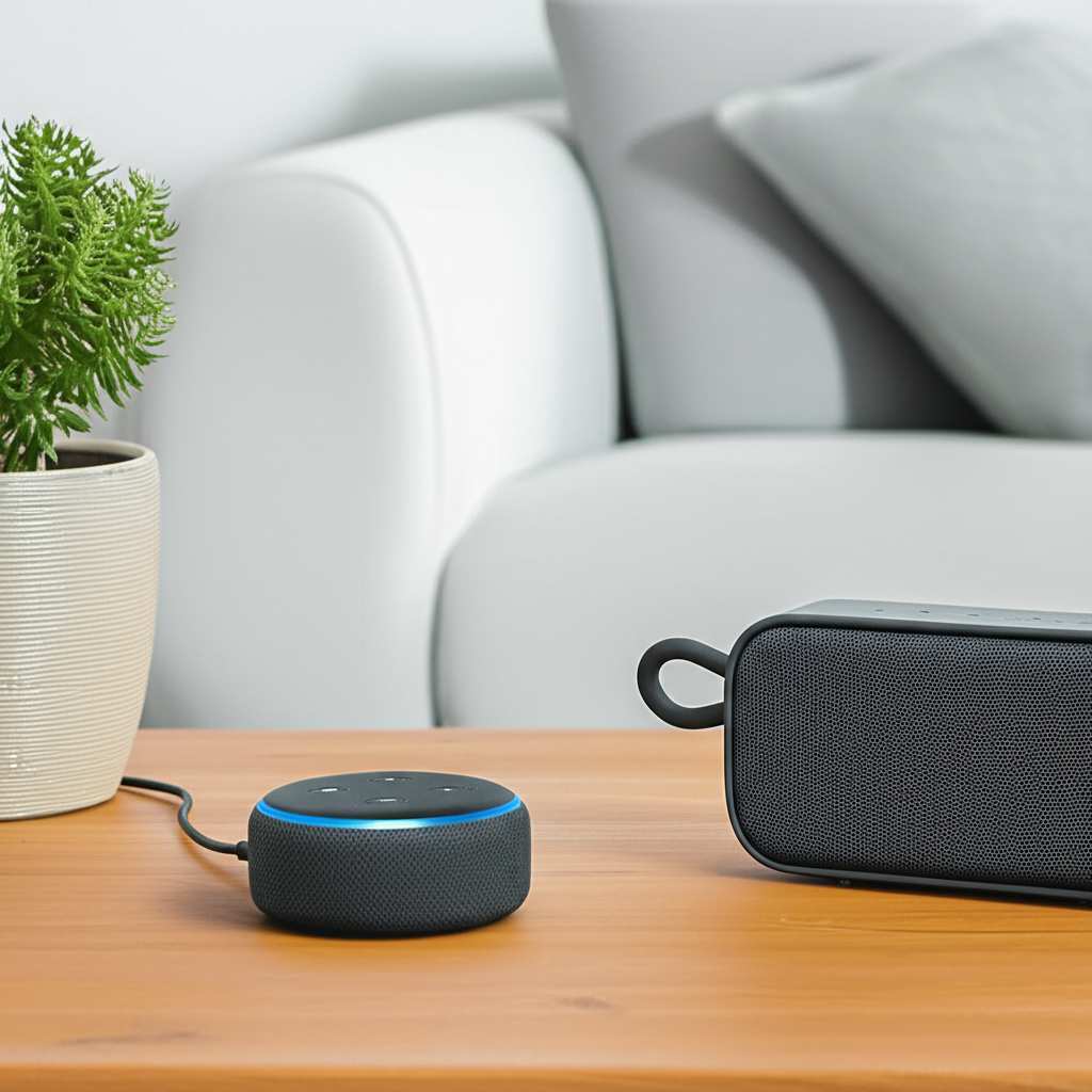 Generate a high-quality, relevant image prompt for an article about: Can Echo Dot Connect To Bluetoo