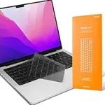 The image shows a close-up of five different Macbook keyboard skins with unique designs.