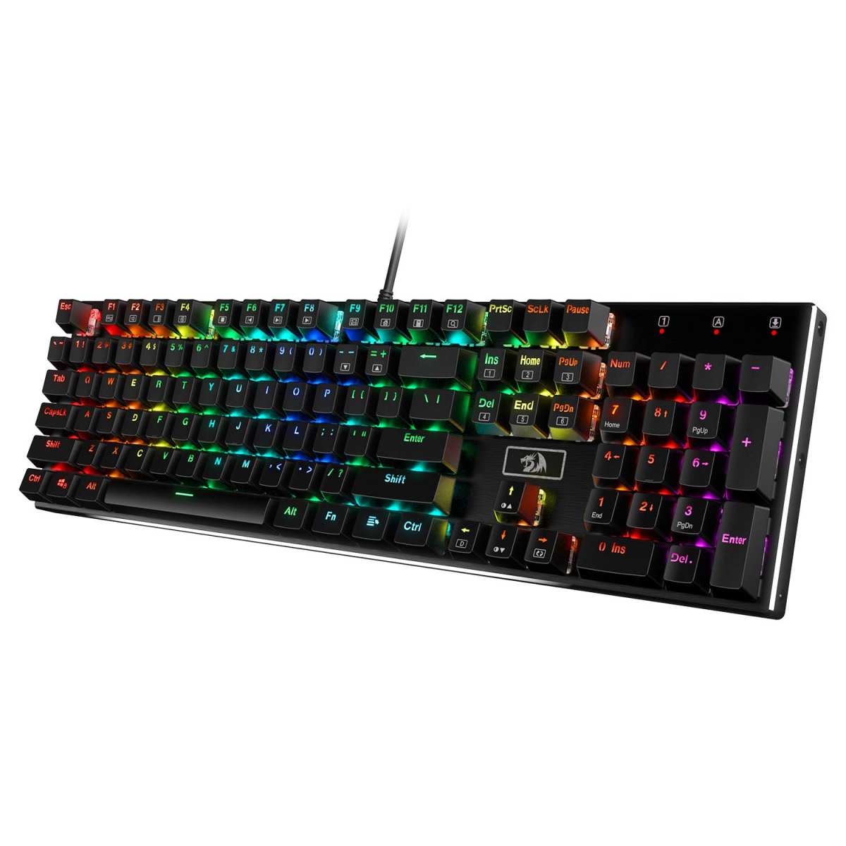 Redragon K556 RGB LED Backlit Wired Mechanical Gaming Keyboard, 104 Keys Hot-Swa