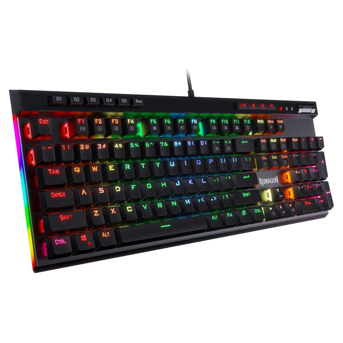 Redragon K580 VATA RGB LED Backlit Mechanical Gaming Keyboard with Macro Keys & 